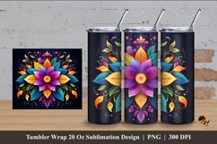 Magic of Flower Tumbler Wrap Sublimation Design 4 Product Image 1