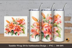 Blooming Flowers Tumbler Wrap Sublimation Design 4 Product Image 1