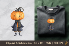 Pumpkin Kid DTF Sublimation Clipart Design 4 Product Image 1