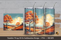 Autumn Forest Tumbler Wrap Sublimation Design 4 Product Image 1