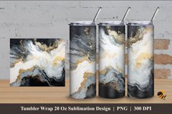 Black Golden Marble Tumbler Wrap Sublimation Design 4 Product Image 1
