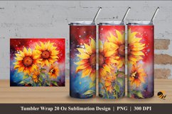 Beauty Sun Flower Tumbler Wrap Sublimation Design 4 Product Image 1