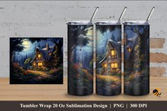 Fantasy Dwarf House Tumbler Wrap Sublimation Design 4 Product Image 1