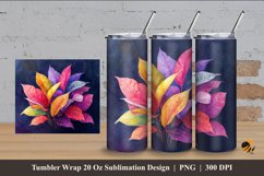 Painting Aglaonema Tumbler Wrap Sublimation Design 4 Product Image 1