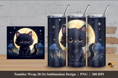 Cute Cat Tumbler Wrap Sublimation Design 4 Product Image 1