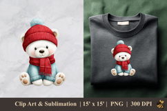 Winter Polar Bear DTF Sublimation Clipart Design 4 Product Image 1