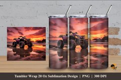 Beach Motorbike Tumbler Wrap Sublimation Design 4 Product Image 1