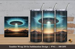 UFO at Sky Tumbler Wrap Sublimation Design 4 Product Image 1