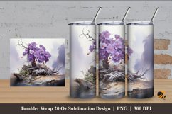 Hill Valley Flower Tumbler Wrap Sublimation Design 4 Product Image 1