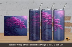 Flowering Tree Tumbler Wrap Sublimation Design 4 Product Image 1