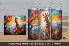 Giraffe Charm Tumbler Wrap Sublimation Design 4 Product Image 1