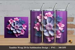 3D Flower Tumbler Wrap Sublimation Design 4 Product Image 1
