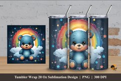 Rainy Bear Tumbler Wrap Sublimation Design 4 Product Image 1
