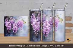Wisteria Flowers Tumbler Wrap Sublimation Design 4 Product Image 1