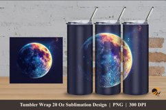 Realistic Moon Tumbler Wrap Sublimation Design 4 Product Image 1