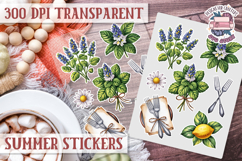 Summer sticker sheet Beach Scrapbook PNG Flowers Vibe Product Image 1