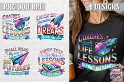 Teacher Quote Colorful Clipart PNG Sublimation 4 Designs Product Image 1