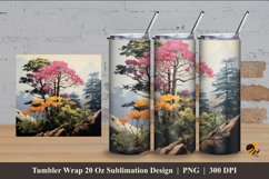 Colorful Tree Tumbler Wrap Sublimation Design 4 Product Image 1