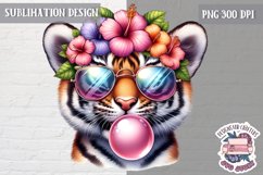 Cute Animal Easter Flowers Sublimation Design PNG Spring Product Image 1