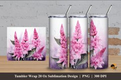 Astilbe Flower Tumbler Wrap Sublimation Design 4 Product Image 1