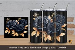 Dark Rose Tumbler Wrap Sublimation Design 4 Product Image 1