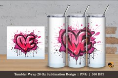 Love Art Tumbler Wrap Sublimation Design 4 Product Image 1