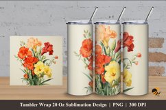 Gladiolus Flower Tumbler Wrap Sublimation Design 4 Product Image 1