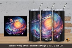 Colorful Space Tumbler Wrap Sublimation Design 4 Product Image 1