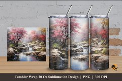 Nature's Bloom Tumbler Wrap Sublimation Design 4 Product Image 1