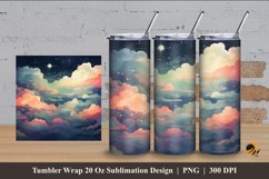 Retro Cloud Tumbler Wrap Sublimation Design 4 Product Image 1