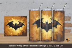Bat Art Tumbler Wrap Sublimation Design 4 Product Image 1