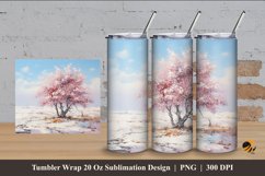 North Pole Flower Tumbler Wrap Sublimation Design 4 Product Image 1