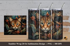 Jungle Cat Animals Tumbler Wrap Sublimation Design 4 Product Image 1