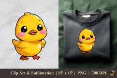 Cute Yellow Duck DTF Sublimation Clipart Design 4 Product Image 1