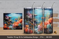 Sea Of Animals Tumbler Wrap Sublimation Design 4 Product Image 1