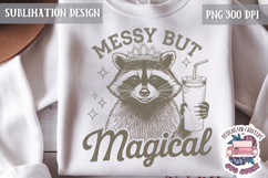 Mom Life Quote Sublimation Design PNG Clipart Funny Raccoon Product Image 1