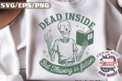 Book Lover Funny Quote Vintage SVG Motivational skeleton Product Image 1
