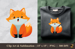 Winter Cute Fox DTF Sublimation Clipart Design 4 Product Image 1