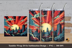 Retro Comic City Tumbler Wrap Sublimation Design 4 Product Image 1