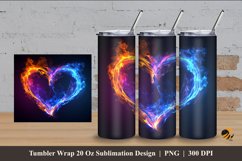 Fantasy Fire Love Tumbler Wrap Sublimation Design 4 Product Image 1