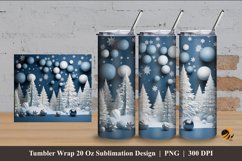 Winter Pine Tree Tumbler Wrap Sublimation Design 4 Product Image 1