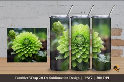Green Flower Tumbler Wrap Sublimation Design 4 Product Image 1