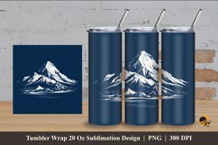 Handdrawn Mountain Tumbler Wrap Sublimation Design 4 Product Image 1