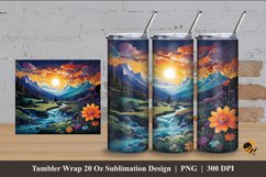 Colorful Valley Tumbler Wrap Sublimation Design 4 Product Image 1