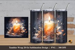 Painting Candle Tumbler Wrap Sublimation Design 4 Product Image 1