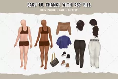 Family clipart with separated skin, Family illustration PNG Product Image 2