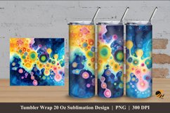 Watercolor Cells Tumbler Wrap Sublimation Design 4 Product Image 1