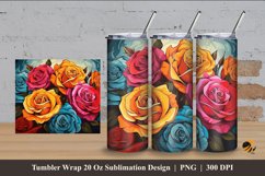 Roses Pop Art Tumbler Wrap Sublimation Design 4 Product Image 1
