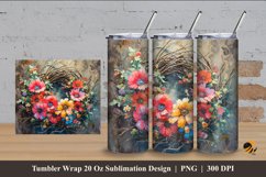 Flower Arrangement Tumbler Wrap Sublimation Design 4 Product Image 1