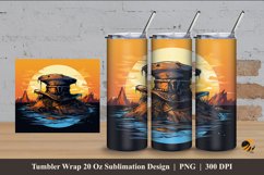 Pirates Hat Tumbler Wrap Sublimation Design 4 Product Image 1